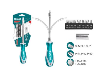Total 12PCS Flexible Shaft Screwdriver Set- THT250FL1206