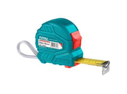 Total 5Mx19mm Double Button Steel Tape- TMT126351