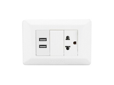 Total Electric Universal Socket 2 USB +3PIN 16A- THESST184101US