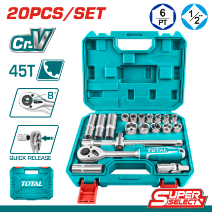 Total 20 Pcs 1/2" Socket Set- THT121201