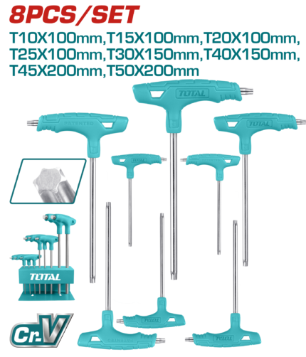 Total 8 Pcs T-Handle Torx Wrench Set - THHW80836