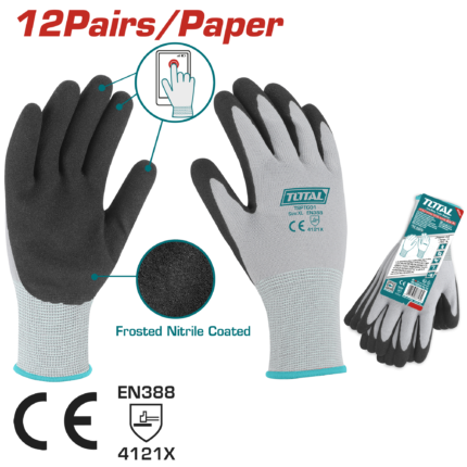 Total Nitrile Frosted Coated Gloves - TSPTG01