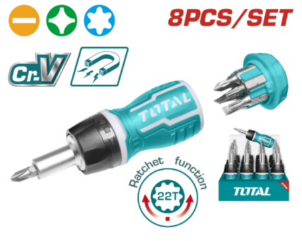 Total 8 IN 1 Stubby Screwdriver Set - TACSDS1726
