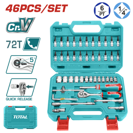 Total 46 Pcs 1/4" Socket Set - THT141462