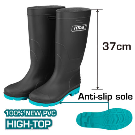 Total Black Rain Boots [ 100% PVC ] Size: 41 - TSP302LAB.41