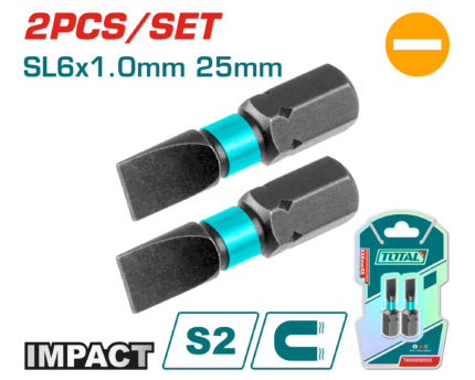 Total 25mm, SL6*1.0mm Impact Screwdriver Bit – TACIM71SL625