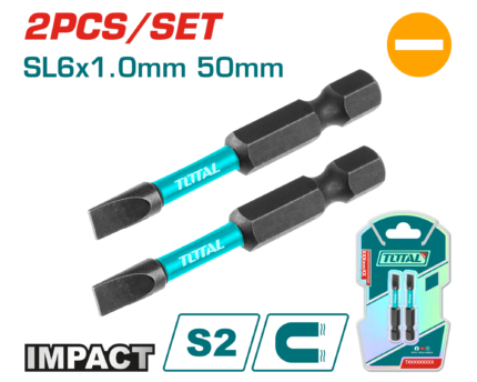 Total 50mm, SL6*1.0mm Impact Screwdriver Bit – TACIM71SL650