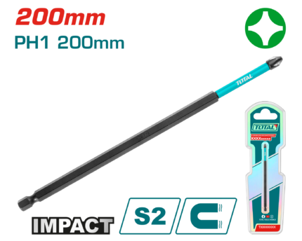 Total 200mm PH1 Impact Screwdriver Bit – TACIM71PH1200