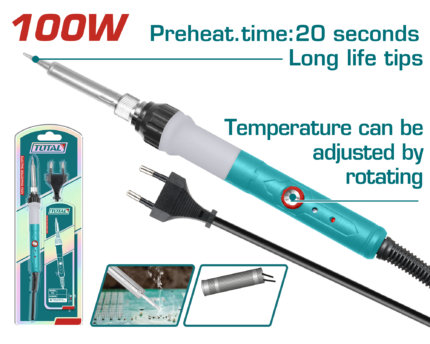 Total Electric Soldering Iron Straight Tip 100W - TET1100831