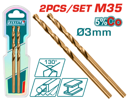 Total 2 PCS 4HSS-CO M35 drill bit - TAC11203001