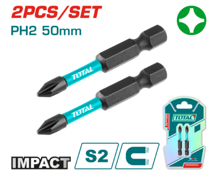 Total 2PCS 50mm Impact Screwdriver Bits Set - TACIM71PH250
