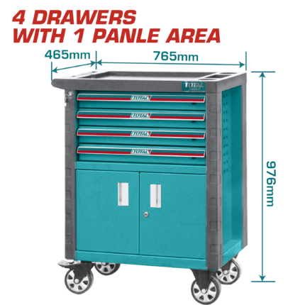 Total 765*465*812mm Roller Cabinet With 4 Drawers – THRC01041