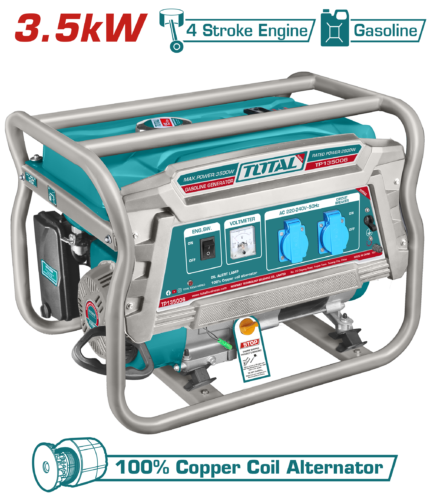 Total 3.5kW 4-Stroke Gasoline Generator with 15L Fuel Tank & Recoil Start - TP135006