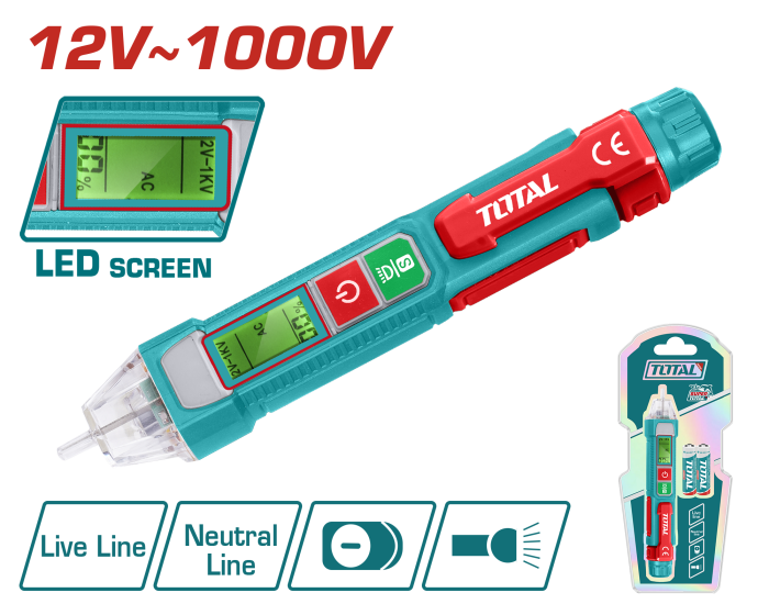 Total Voltage Sensor Pen – 12-1000V, Auto-Off- THT210003 - Image 1