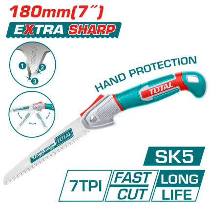 Total Folding Saw 180mm – Triple-Cut Teeth- THFSW1808