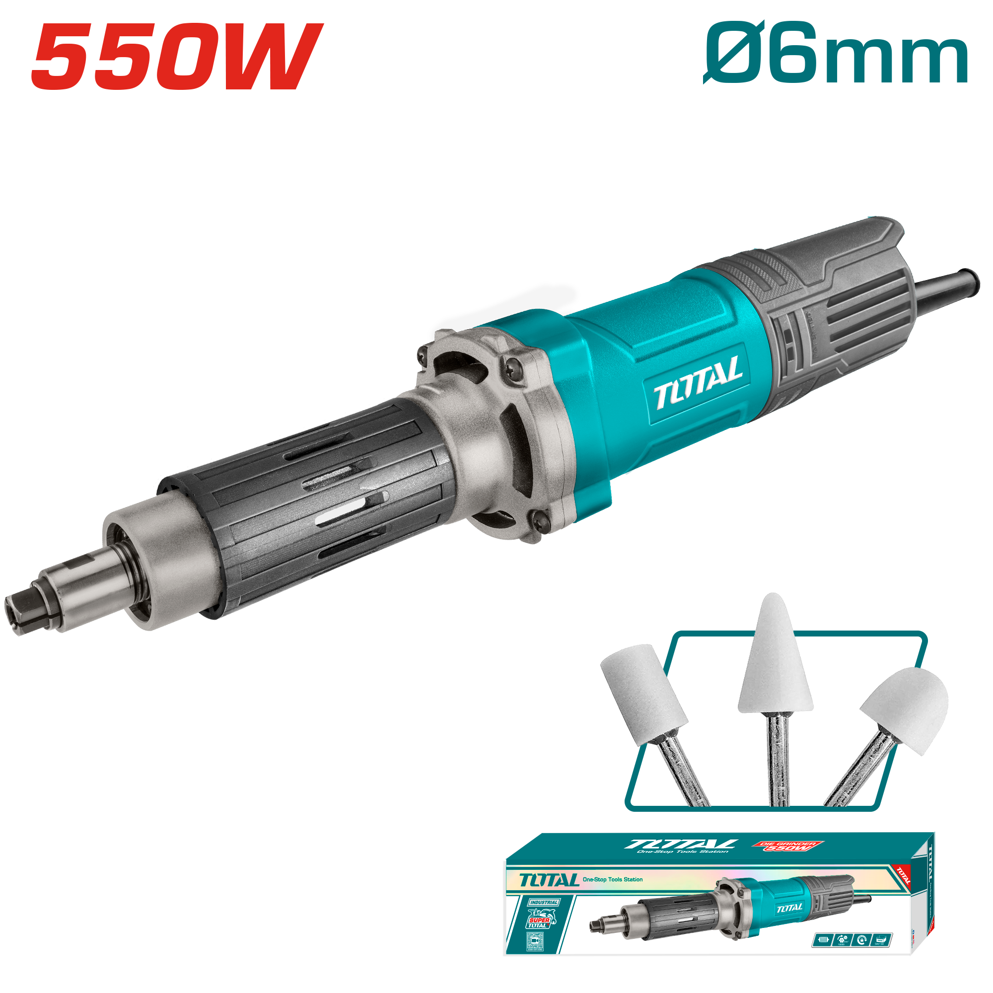 5091473634 550W Electric Die Grinder with 6mm Collet, 29000RPM – Aluminum Gear Housing- TG55061 - Image 1