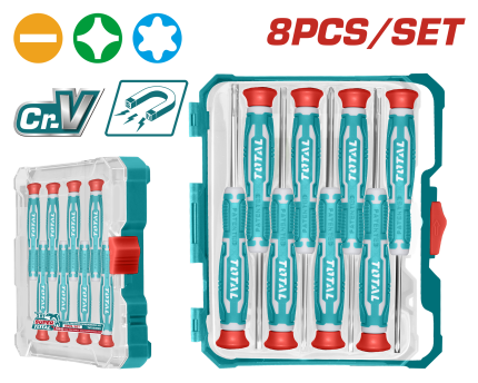 TOTAL 8-Piece Precision Screwdriver Set – THT250826