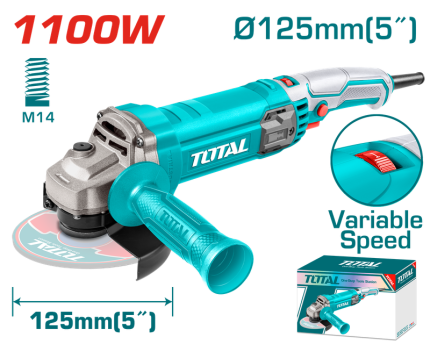 Total 125mm Angle Grinder – 1100W Power-TG110125565