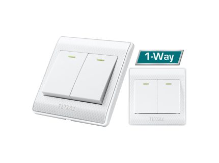 Total 2 Gang 60mm Electric 16A 1Way Switch- THESSH02101