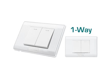 Total 2 Gang 84mm Electric 16A 1Way Switch- THESSH18121