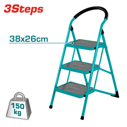Total 3 Step Steel Ladder- THLAD09031
