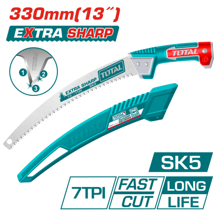 Total 13-Inch Pruning Saw with SK5 Steel Blade and Extension Bar-THPS3308