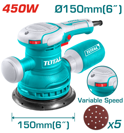 Total 450W Variable Speed Rotary Sander-TF2061506
