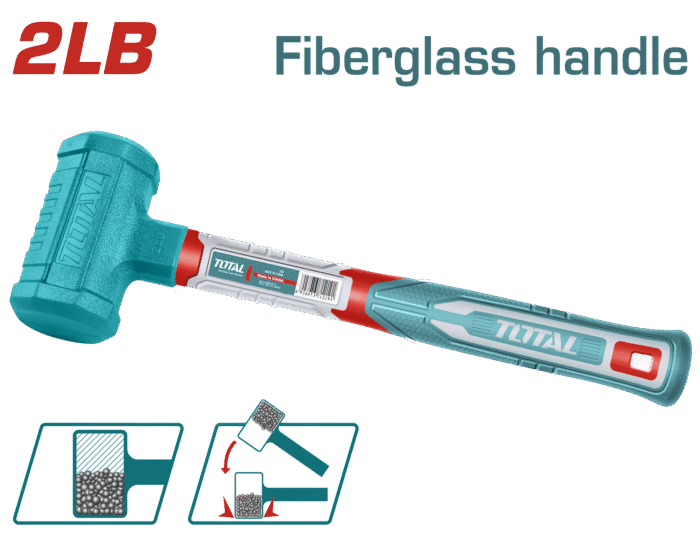 Total 2LB Dead Blow Mallet with Fiberglass Handle- THDBM06028 - Image 1