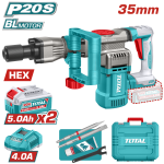 Total Tools 20V Brushless Cordless Demolition Breaker 16J SDS HEX with 2×5.0Ah Batteries & Charger – TDBLI203582