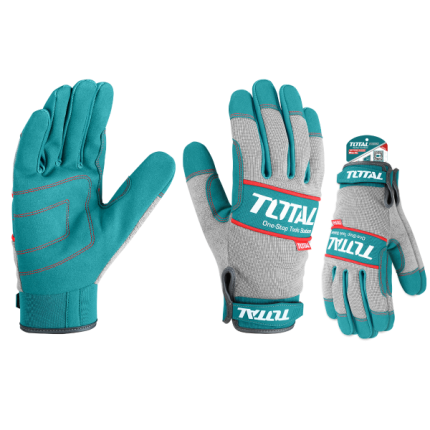 TOTAL Mechanic Gloves XL – Microfiber Palm, Multi-Material Construction-TSP1808-XL