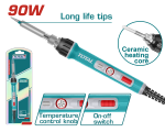 TOTAL  90W Adjustable Temperature Electric Soldering Iron with Stand - TET01608