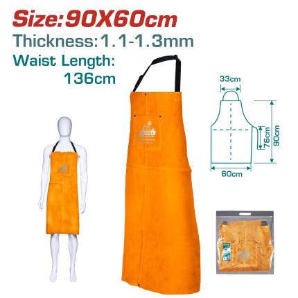TOTAL  Leather Welding Apron– 90×60cm, Heat & Flame-Resistant Cowhide - TSPWA03