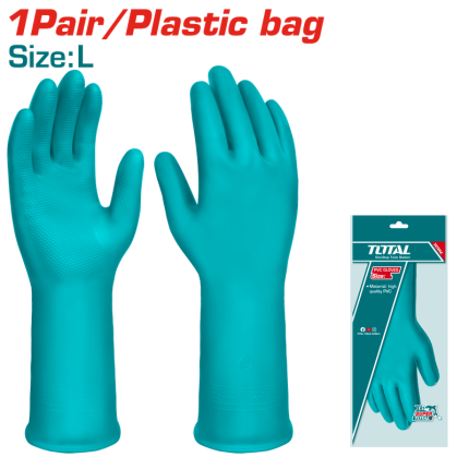 TOTAL PVC Gloves– Size L, 32cm, Heavy-Duty Hand Protection -  TSP1801