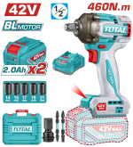TOTAL  42V Brushless Cordless Impact Wrench – 600Nm Nut-Busting Torque - TIWLI42462