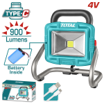 TOTAL 4V Cordless Rechargeable Portable Lamp 900LM with USB Charging – TRLF4415